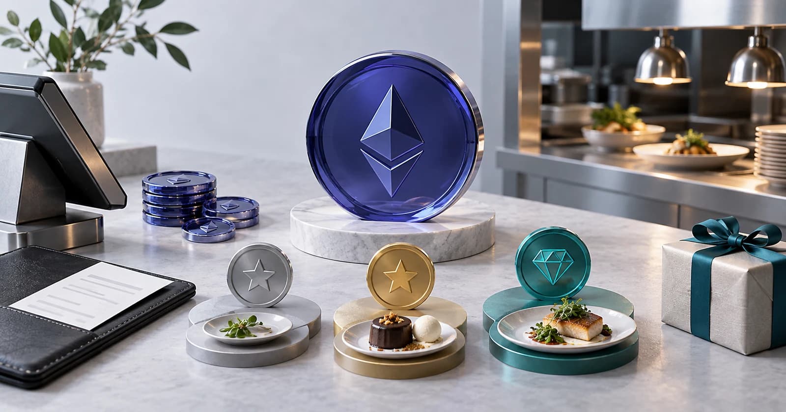 Cover illustration for: Restaurant Loyalty Token: ERC20 for Points, Tiers, and Free Dishes