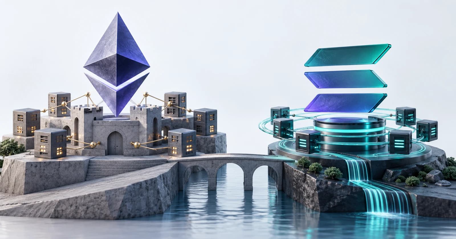 Cover illustration for: Solana vs Ethereum: Blockchain Fundamentals Compared