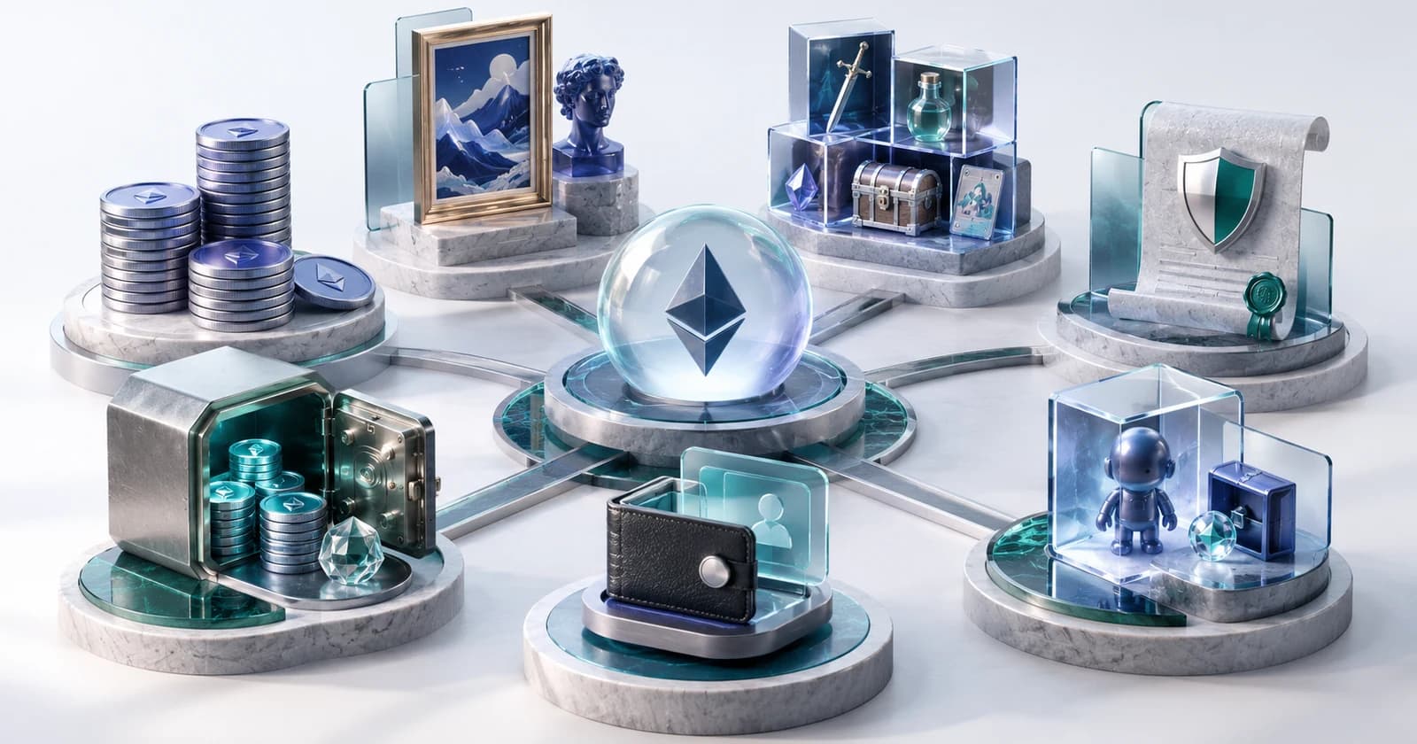 Cover illustration for: ERC Token Standards Explained: ERC20, ERC721, ERC1155, ERC1400, ERC4337, ERC6551