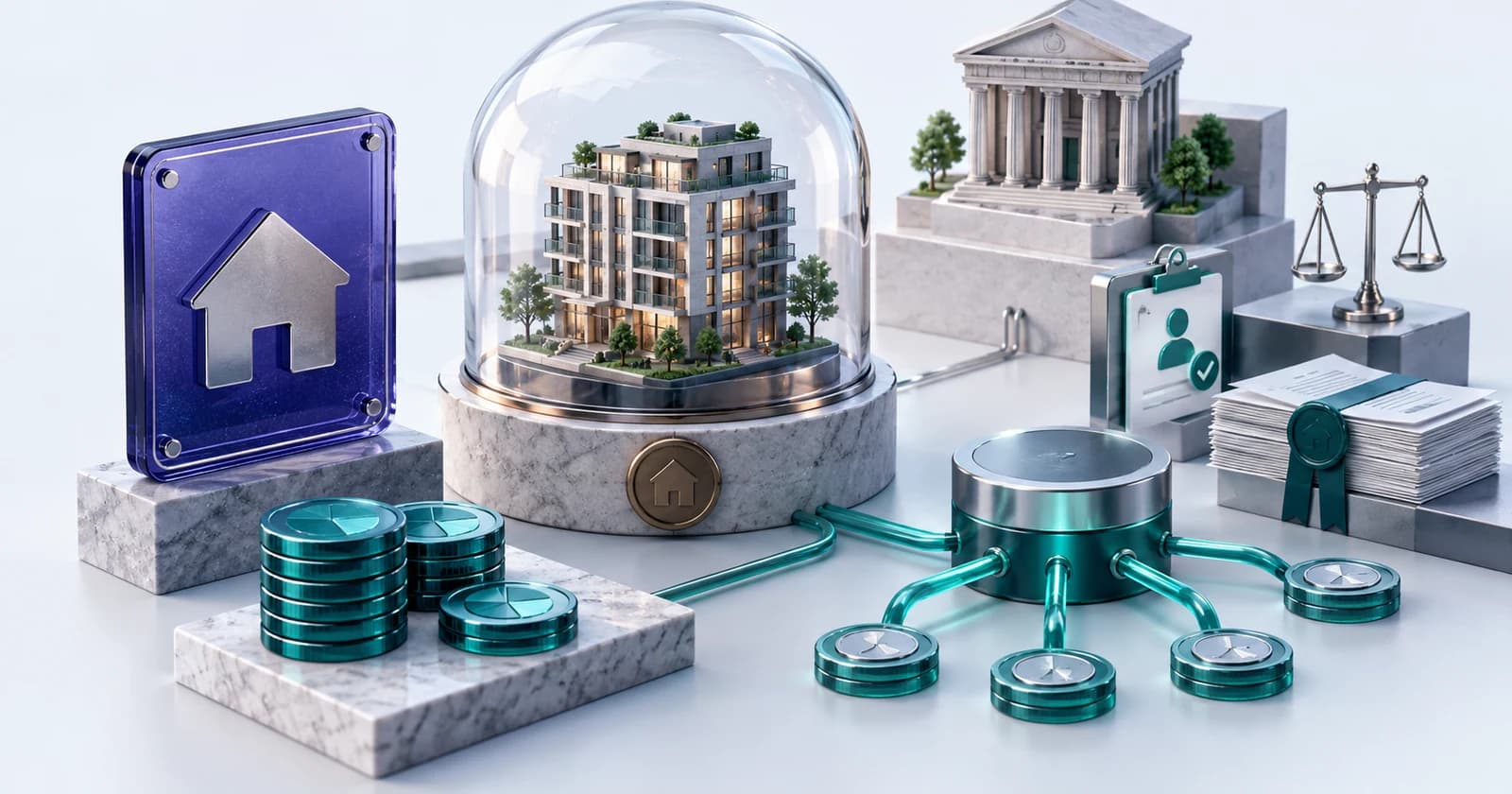 Cover illustration for: Real Estate Tokenization on ERC721: Architecture and Patterns