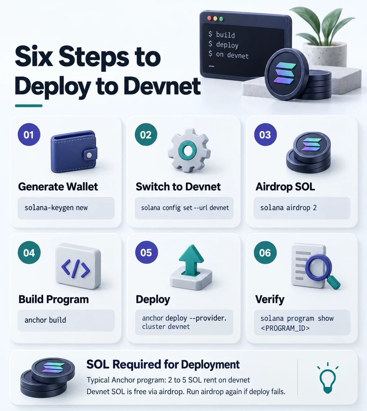 Six steps to deploy an Anchor program to devnet